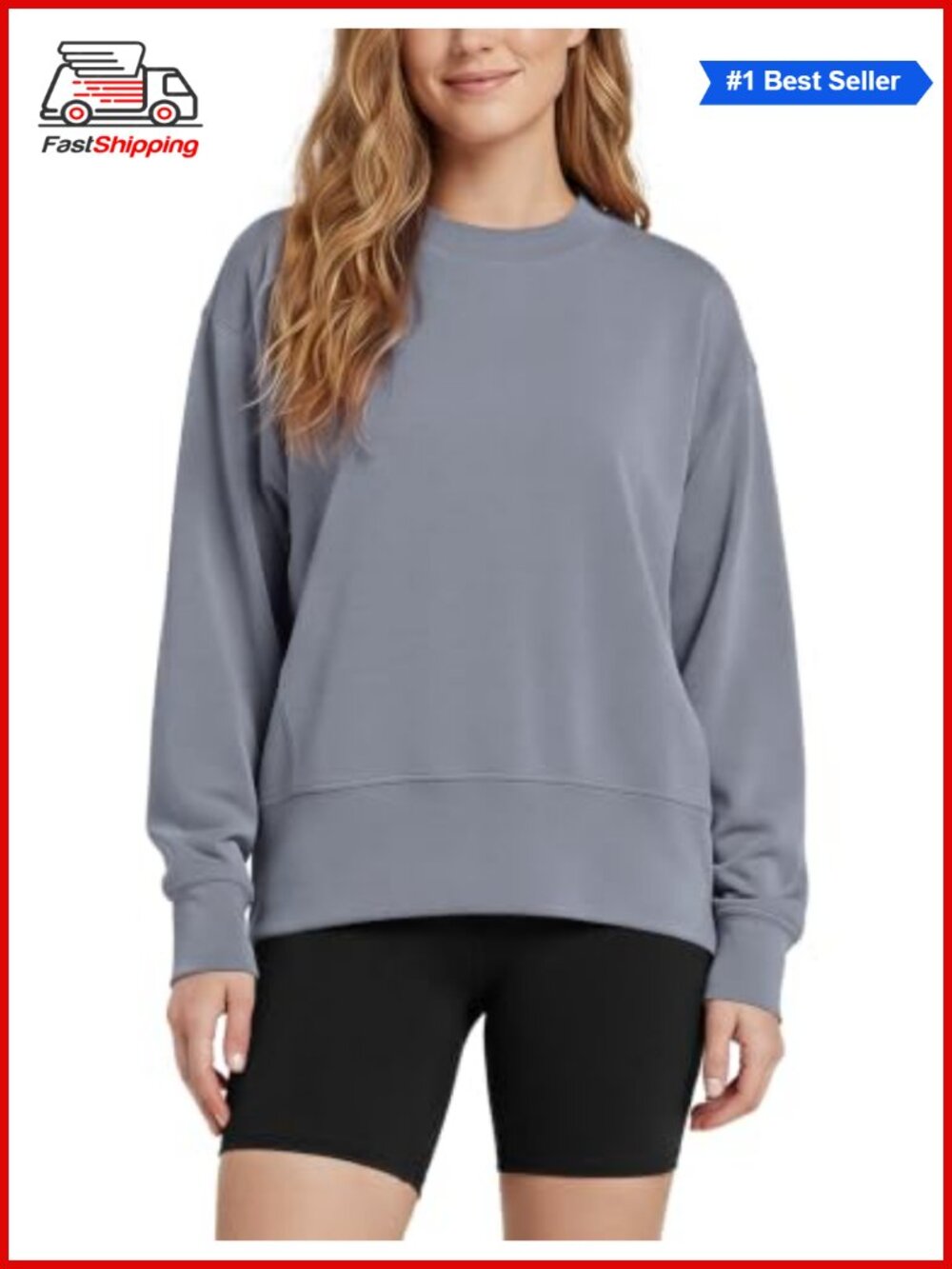 ✨ ODODOS Modal Soft Long Sleeve Oversized Sweatshirt High Crewneck Relaxed